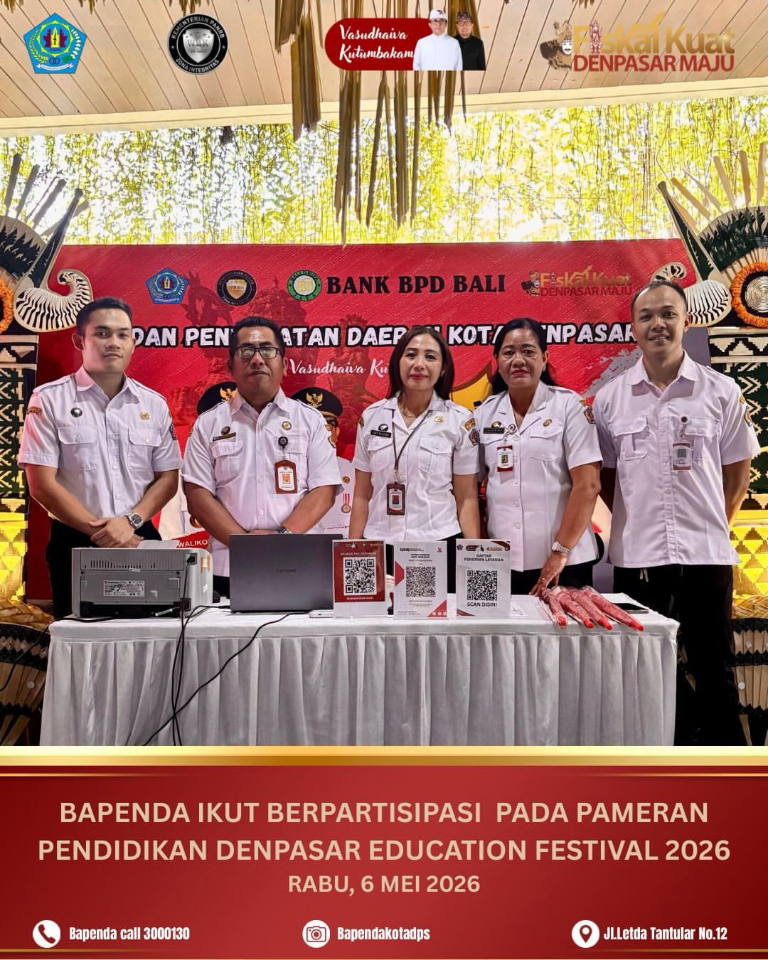 Bapenda Kota Denpasar turut ambil bagian dalam Denpasar Education Festival (DEF) 2026