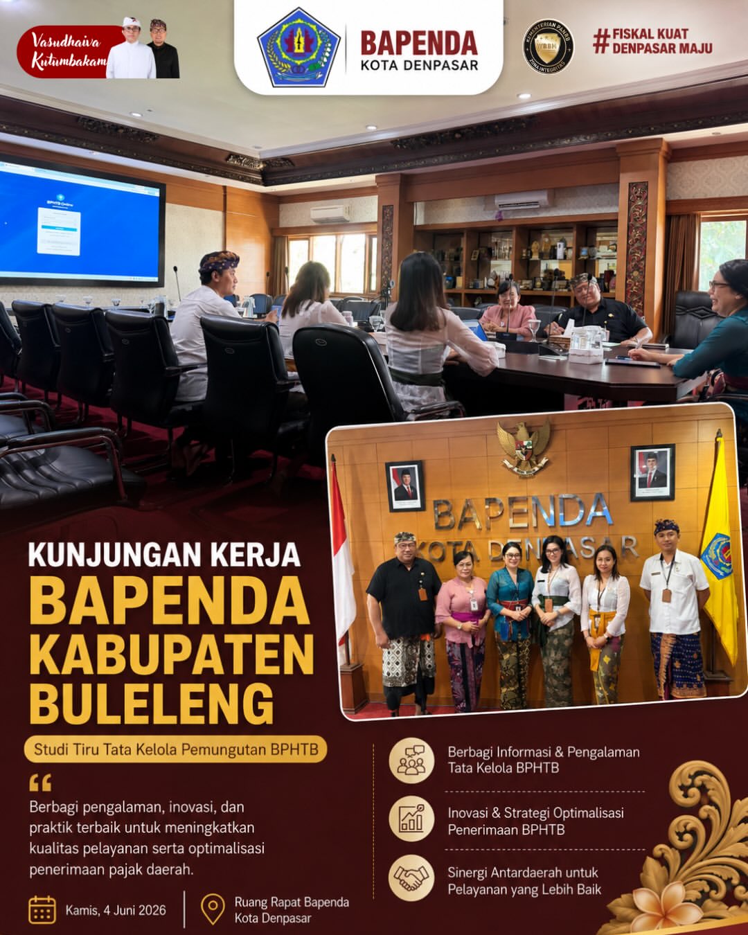 Kunjungan Kerja Badan Pendapatan Daerah (Bapenda) Kabupaten Buleleng